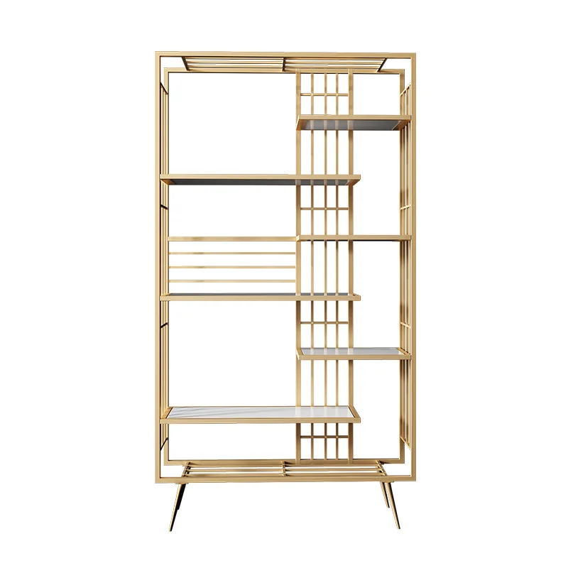 

Light luxury, wrought iron, bookshelf, Nordic style, simplicity, living room, shelf