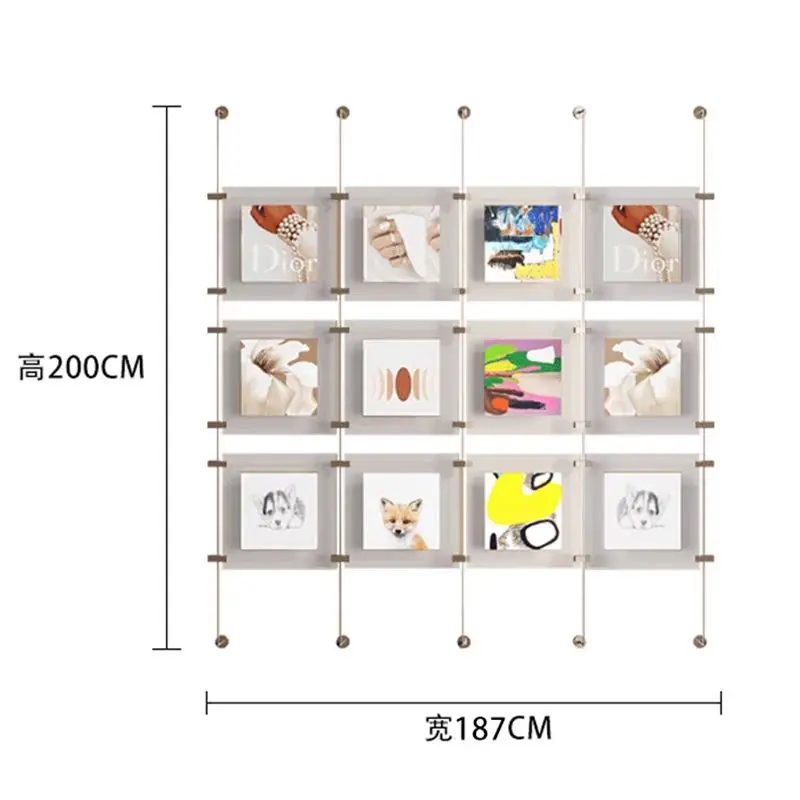 Modern style acrylic pole hanging painting living room cartoon photo wall corridor publicity device borderless art painting