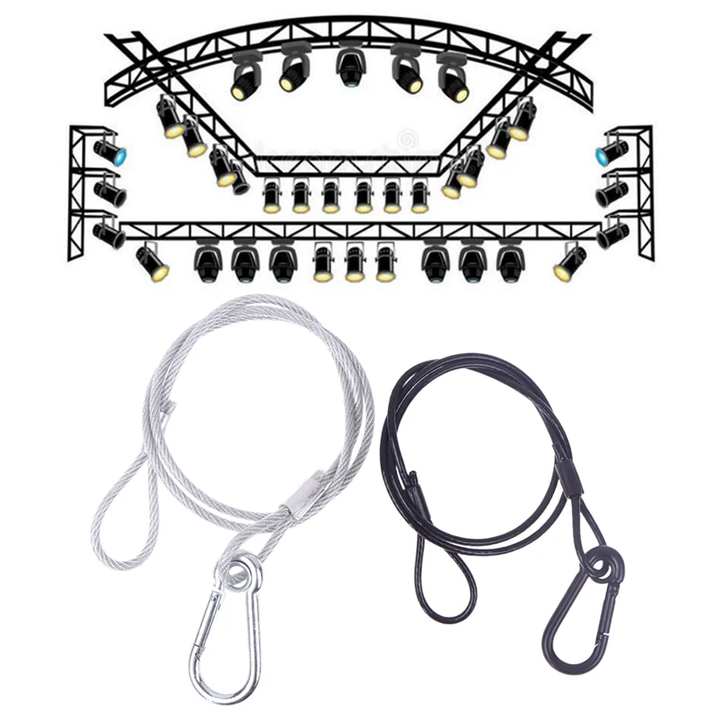 1pcs/lot High Quality Steel Lock Wire Safe Rope Lock 70/80/100 Stage Light Safety Rope Cable/Safe Wire For Stage Light Security