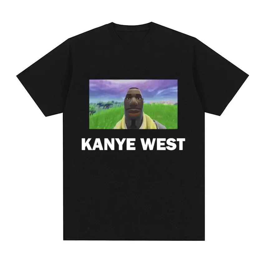 Lucu Kanye West Meme T-shirt grafis pria wanita Hip Hop gaya Humor T shirt mode Vintage Lengan Pendek T-shirt Streetwear