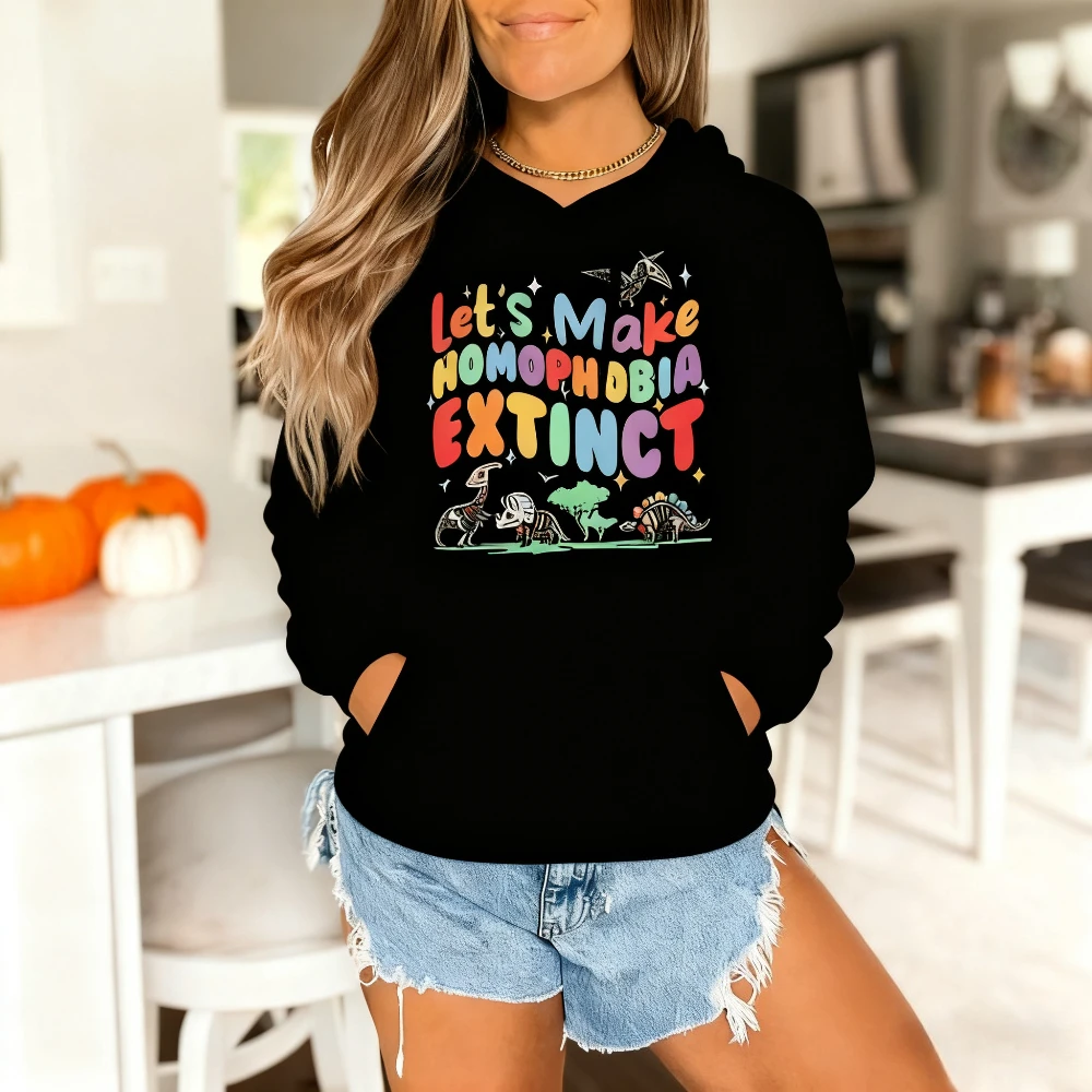 LGBT Facciamo l'omofobia Estinto Felpa Dinosauro LGBT Abbigliamento Mese dell'orgoglio Regalo Felpe con cappuccio Design creativo Uomo Donna Abbigliamento