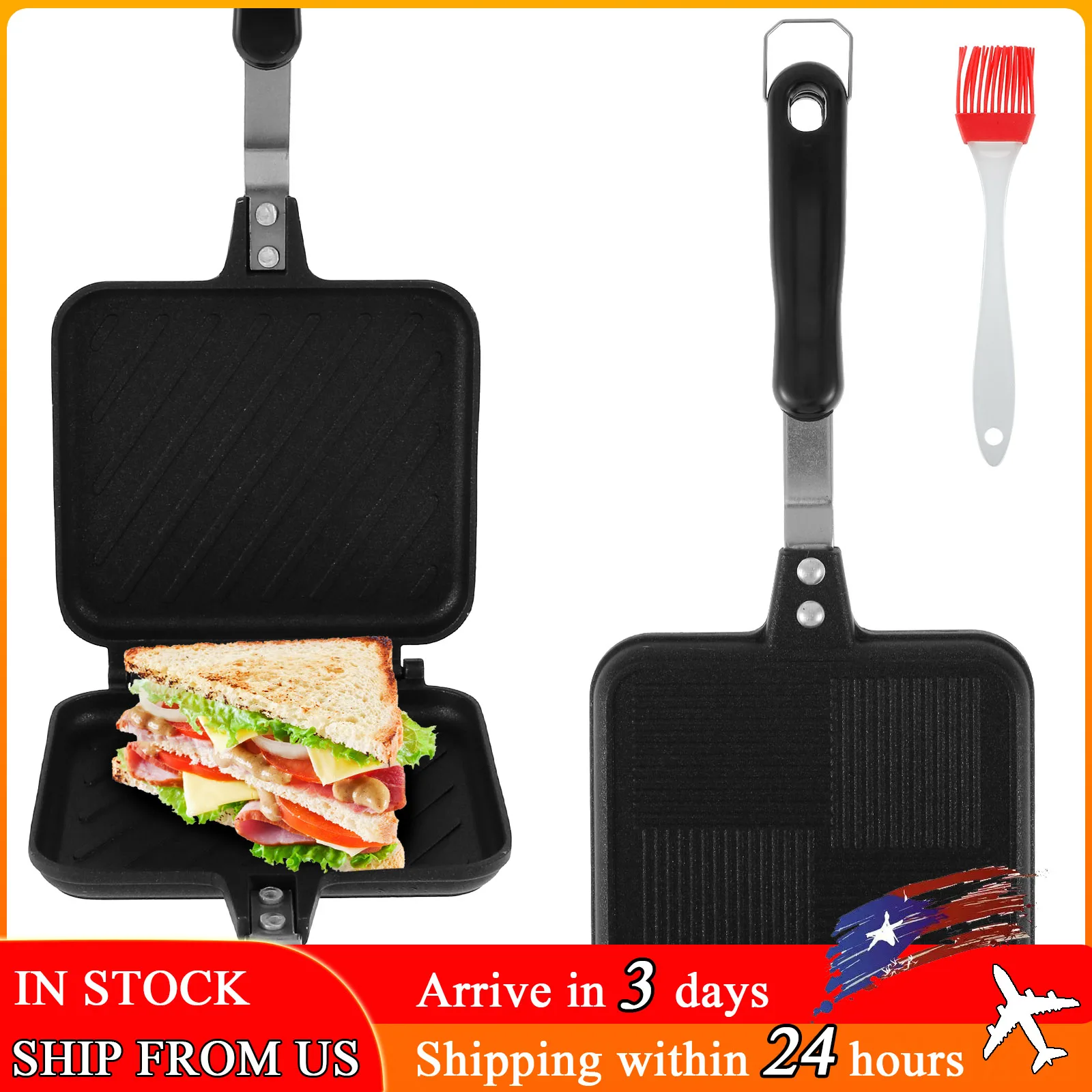 Double-Sided Sandwich Frying Pan Tamagoyaki Pan Non-Stick Omelette Pans Cooking Bread Breakfast Maker Cookware Kitchen Gadgets