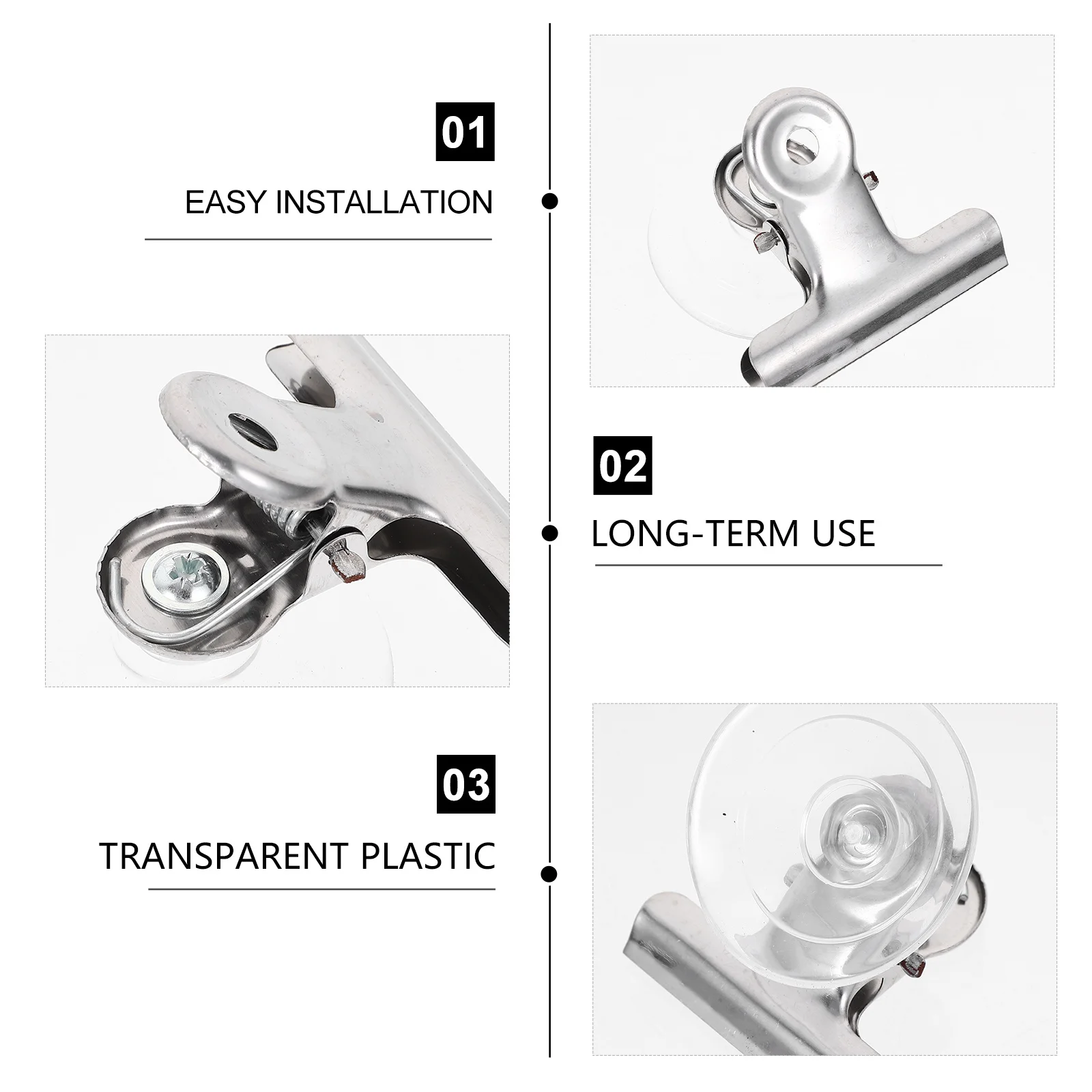 8 قطعة مقاطع كأس الشفط البلاستيك الشفاف مشبك معدني الثقيلة المشابك لنافذة تسجيل أصحاب الحرف الزينة سهلة التركيب لا