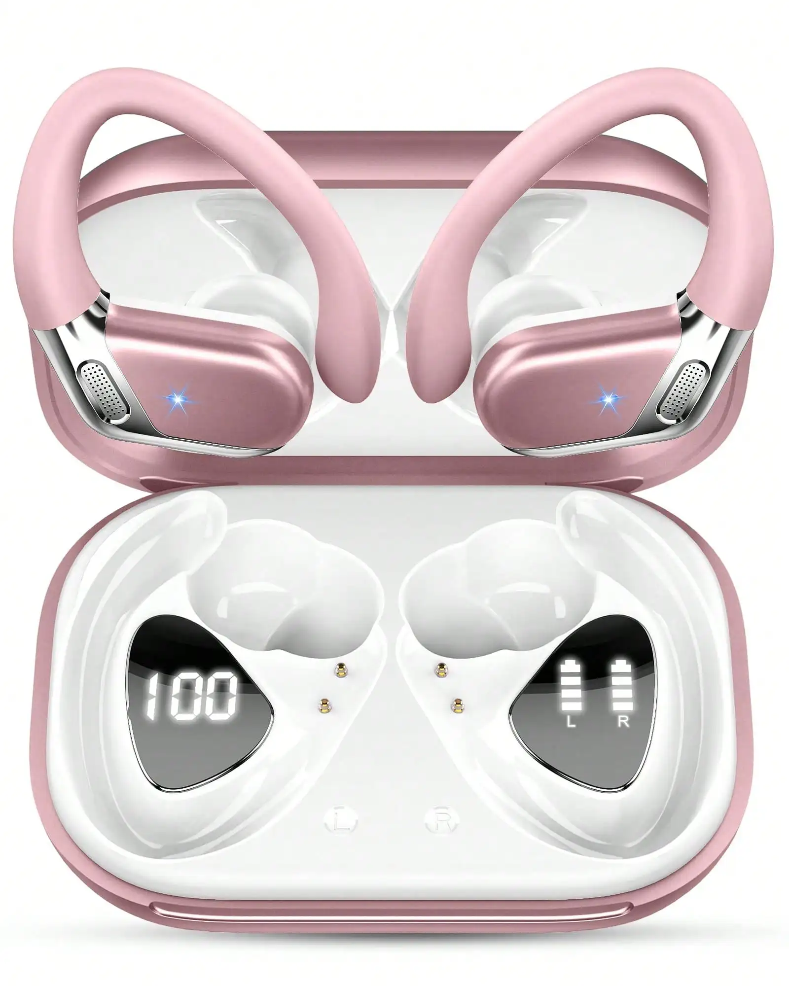 

2026 Wireless Earphones, Wireless 5.3 Earphones With Bass Stereo, Featuring A Noise-Canceling Microphone And LED Display, In-Ear Earphones, 48-Hour Playback Time, Suitable For Laptops, Tablets, Phones, And Sports Workouts