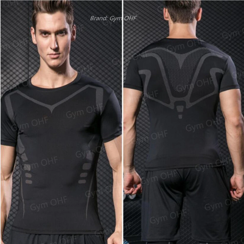 Kompression T Shirt Mann Quick Dry Lauf Gym Fitness Enge Sportswear Sommer Atmungsaktive Spinne Kurzarm T Shirt Männer 2099 – Detail 26