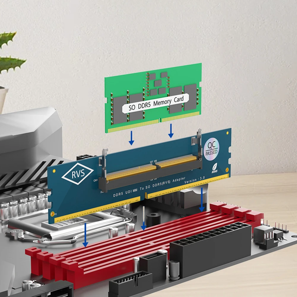 Laptop SO DDR5 RAM To Desktop DDR5 U-DIMM Adapter  Memory Card Converter  Laptop To Desktop SO-DIMM To PC DIMM Card