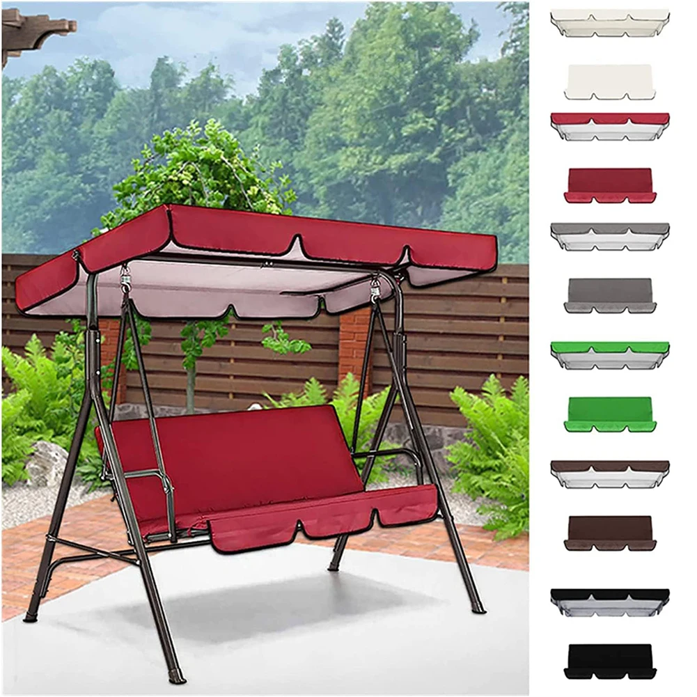 Garden Swing Seat Replacement Canopy Waterproof Swing Top Cover Sun Shade Awning Cover for Patio Swing Garden Swing Outdoor