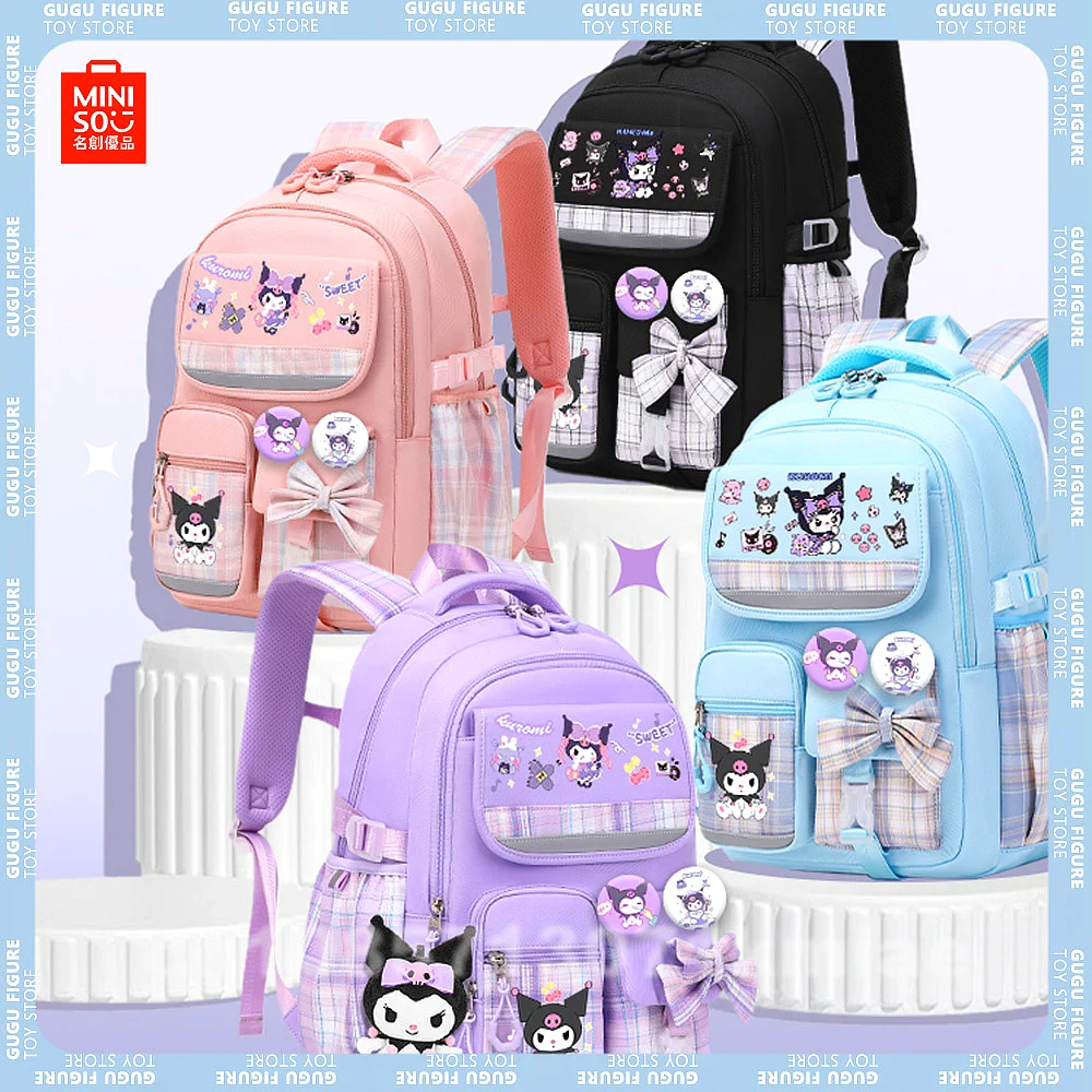 Sanrio Anime Kuromi plecaki dla dzieci Cinnamoroll o dużej pojemności dziewczyny śliczny lekki plecak chroniący kręgosłup prezenty szkolne