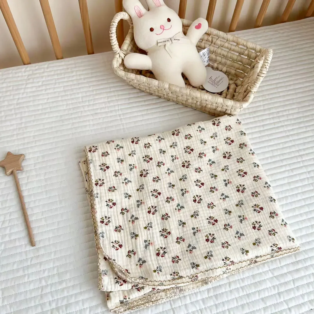 الصيف الطفل بطانية 2 طبقة رقيقة القطن قماط التفاف الشاش البطانيات الأزهار طباعة الشاش التقميط الأطفال منشفة الفراش العناصر