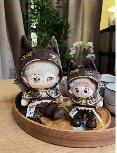 Traje de uniforme con orejas de lobo dorado para Cosplay, traje informal sin atributos, zapatos, pantalones, 10 cm, 15 cm, 20cm