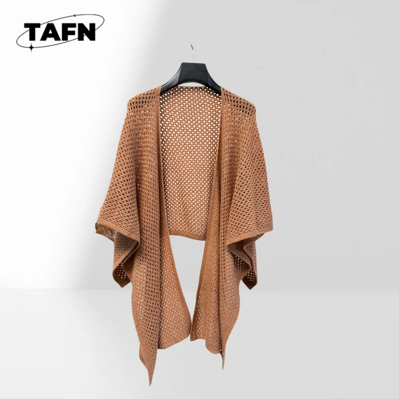 

Универсальный вязаный свитер с лентой для женщин, идеально подходит для повседневного ношения, шаль, красивая универсальная усовершенствованная текстура, комфортный тренд AI1568