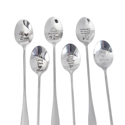 1Pc I Love You Anniversary Valentines Day Gift For Boyfriend Girlfriend Stainless Steel Spoon Birthday Wedding Gifts