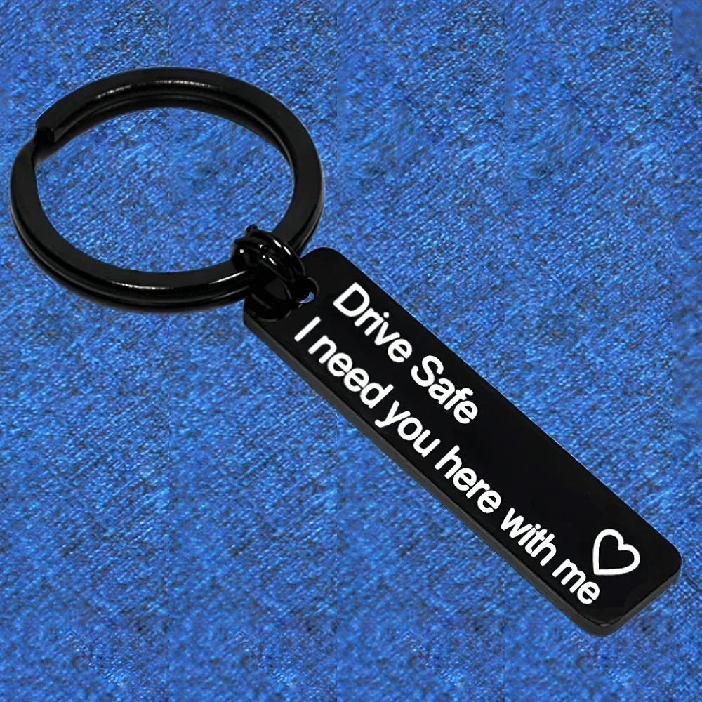 I Need You Here with Me Keychain Pendant Metal Drive Safe Key Chain Keyring Dad Boyfriend Gift