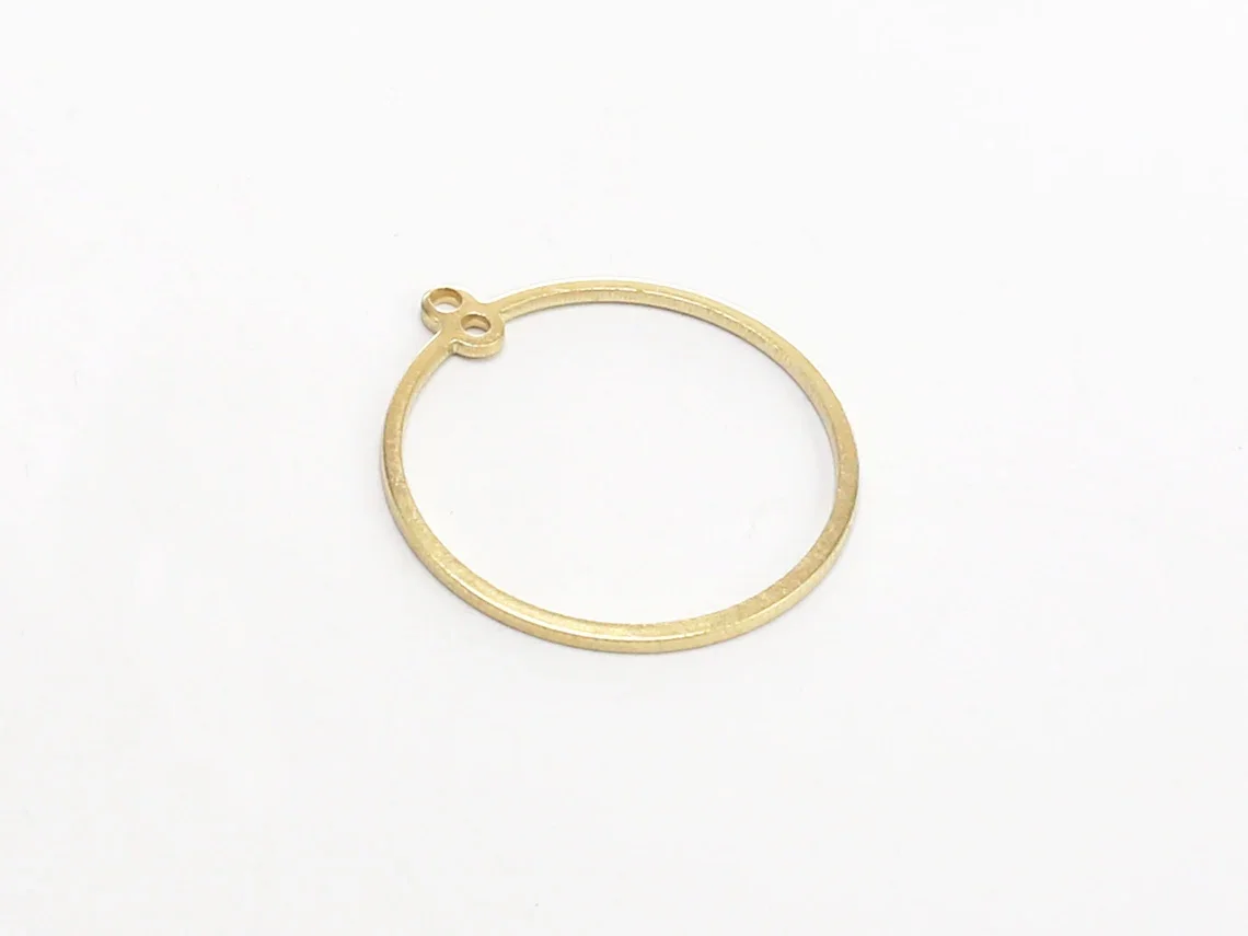 20pcs Round Circle Earring Charms, Brass Round Connector, Round Brass Charm, Earring Findings, 25x1mm, Jewelry Making -R517