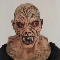Halloween Zombie Mask Headgear Scary Realistic Bloody Mouth Face Latex Adult Unisex Mask Cosplay Party Dress Up Prop