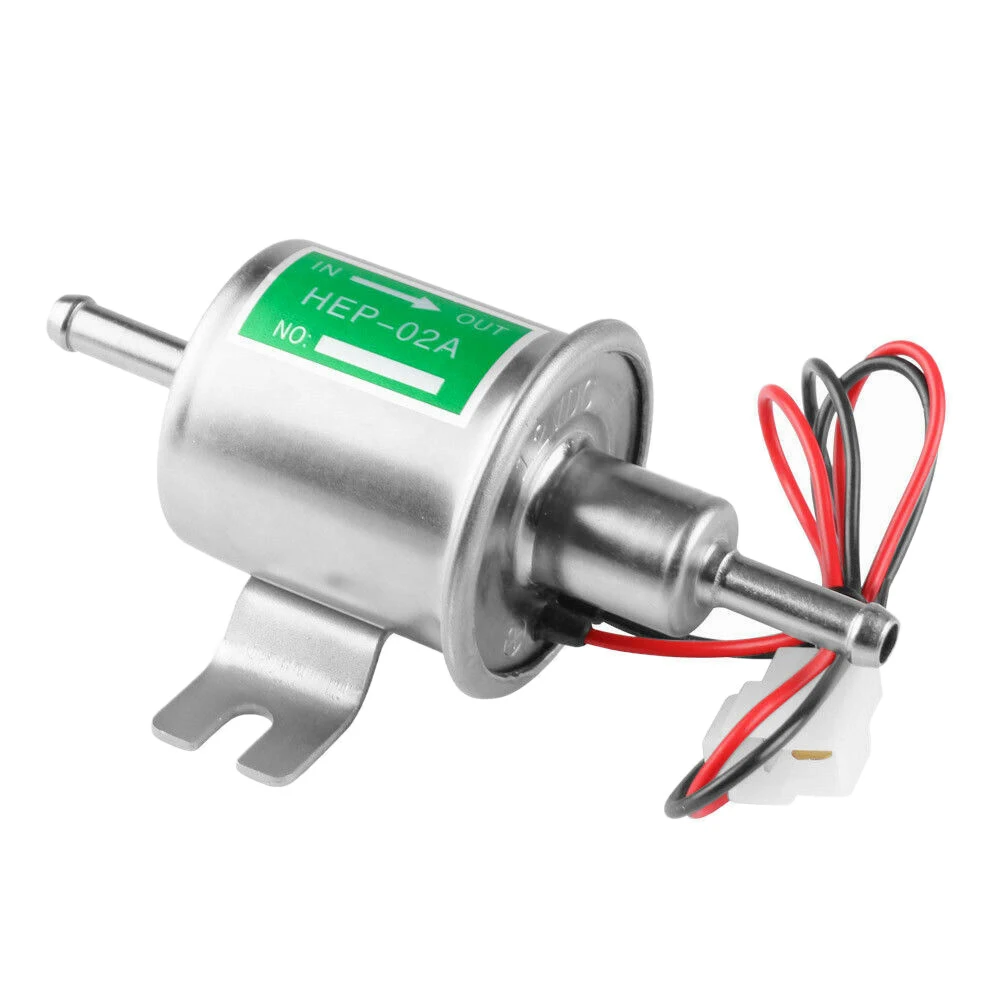 

Universal 12V HEP-02A Fuel Transfer Pump Inline Electric Low Pressure Fuel Pump Gas Fuel Pump