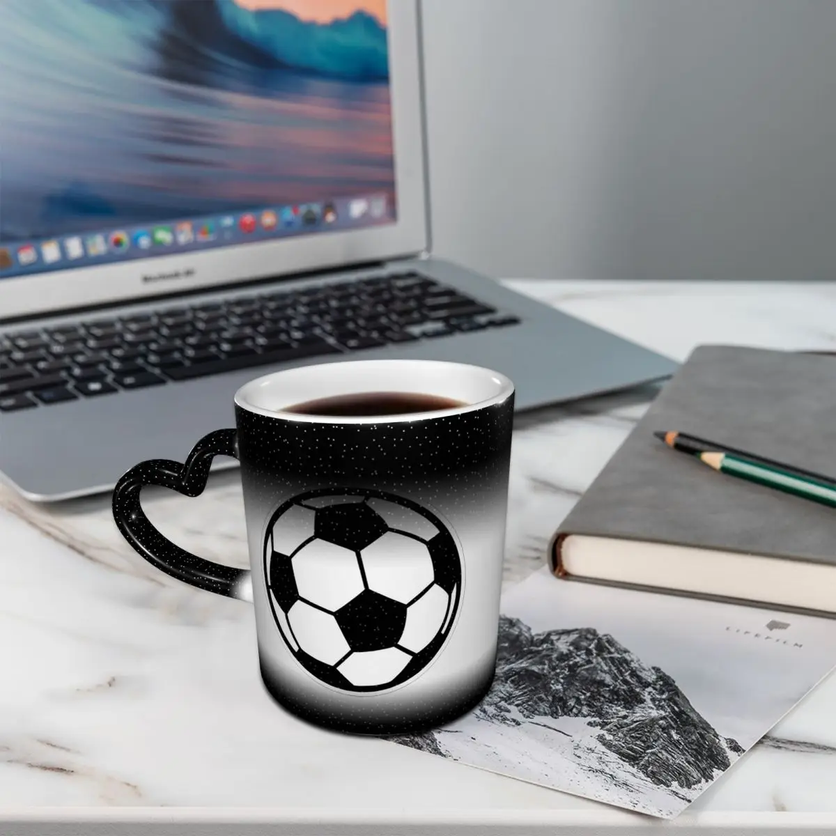 Soccer Ball Football Icon Mug Funny Ceramic Coffee Cups Tea Mugs Milk Cup Drinkware Gift for Friends