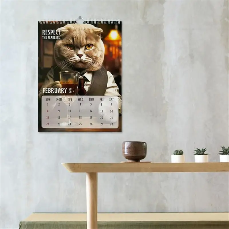 

D08B Stylish 2026 Calendar Wall Hanging Calendar with Coated Paper Materials Friendly Inks Design For Home Or Office Decors