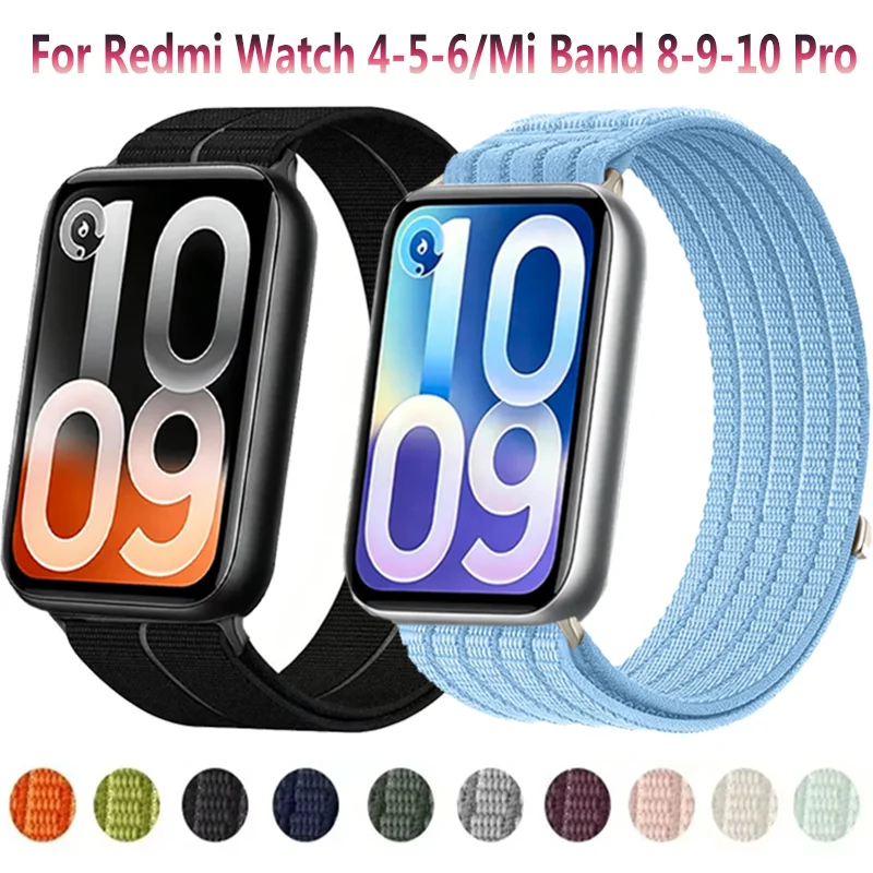 Nylon-Geflechtarmband für Xiaomi Mi Band 10 Pro/9 Pro/8 Pro Sportliches, modisches, bequemes Armband für Redmi Watch 6/5/4 Zubehör