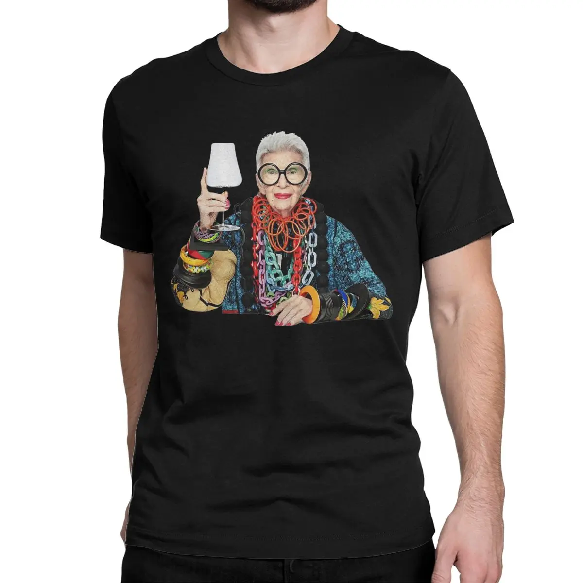 Funny Iris Apfel America Music T-Shirt Men Women O Neck Cotton T Shirt Short Sleeve Tee Shirt Adult Clothes