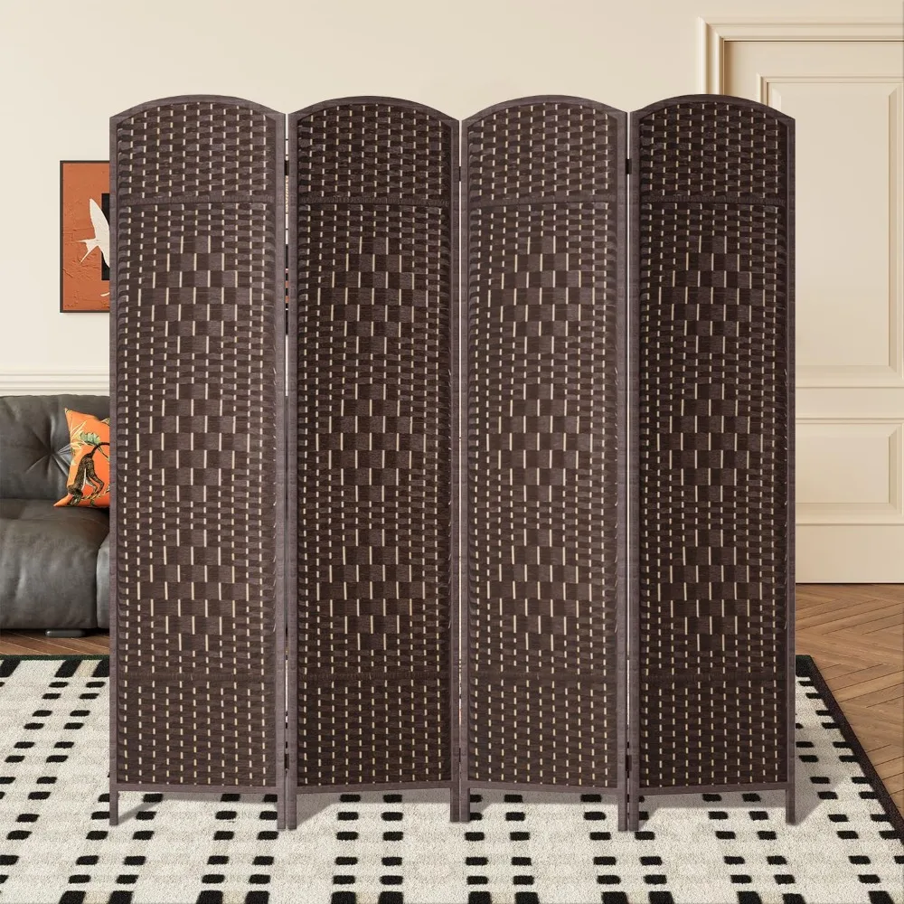 

Room Divider Folding Privacy Divider 6 Ft Indoor Wall Divider Portable Partition Wood Screen, Brown (4 Panel)