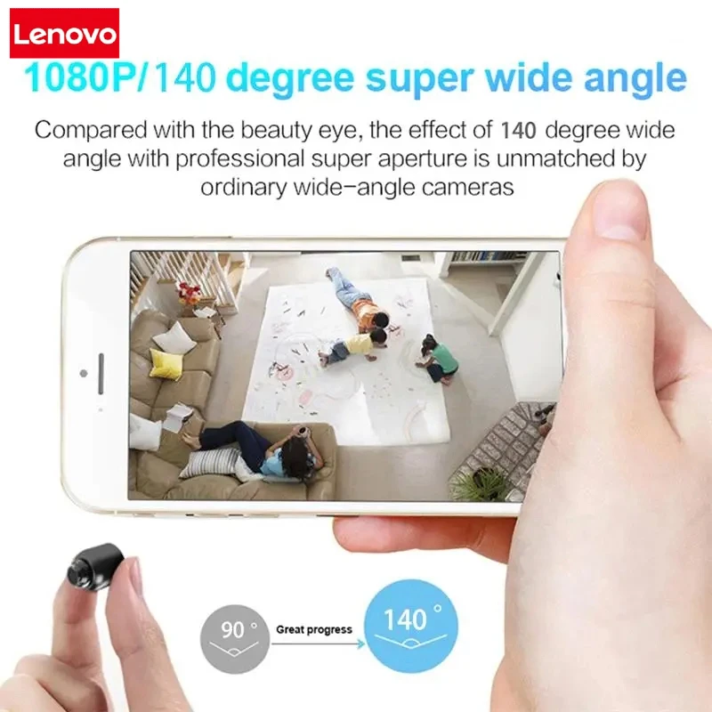 Mini Wireless Home Security Filmadora, Gravador de Vídeo Áudio IP, Visão Noturna, Detecção de Movimento, WiFi, HD, 1080P