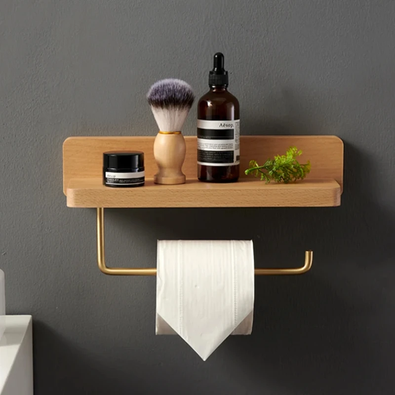 Wall-Mounted Toilet Roll Holder - Tissue Shelf, Box & Towel Rack for Bathroom Organization and Stylish Use