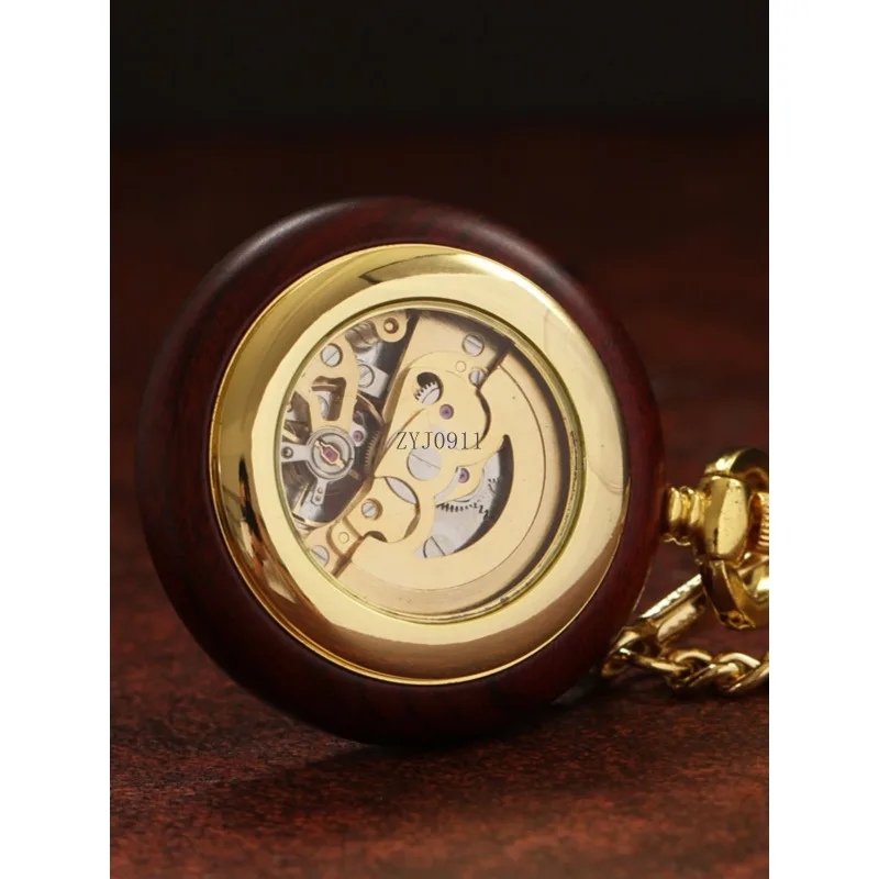 ساعة جيب ميكانيكية أوتوماتيكية بالكامل بدون غطاء ساعة قلادة على شكل قلادة رومانية معدنية كلاسيكية