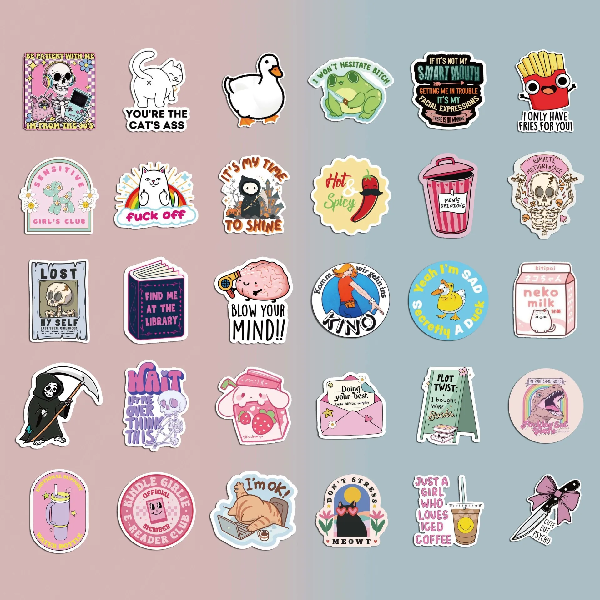200 Piece Set Fun Motivational Self-Adhesive Stickers with Fruit And Animal Designs for Decoration of Notebooks And Handbooks