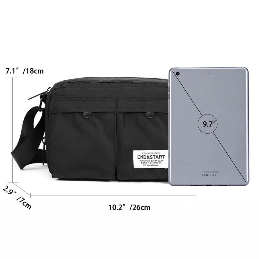 Satchel Japanese Style Men Crossbody Bag Casual Zip Closure Male Shoulder Pouch Trendy Simple Design School Sling bag Travel