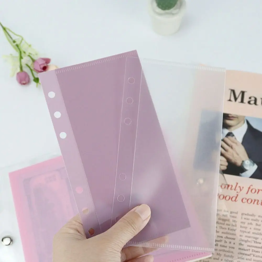

5pcs A6/A7 Binder Folders Inner Page 6 Hole PP Idol Photo Card Holder Album Shell Budget Sheet Loose Leaf Inside Paper
