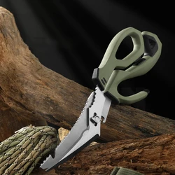 T50 Multifunction Tactical Scissors Survival Gear Camping Equipment Steel Kitchen Scissors Fish Cutter Pruning Shears Hand Tools