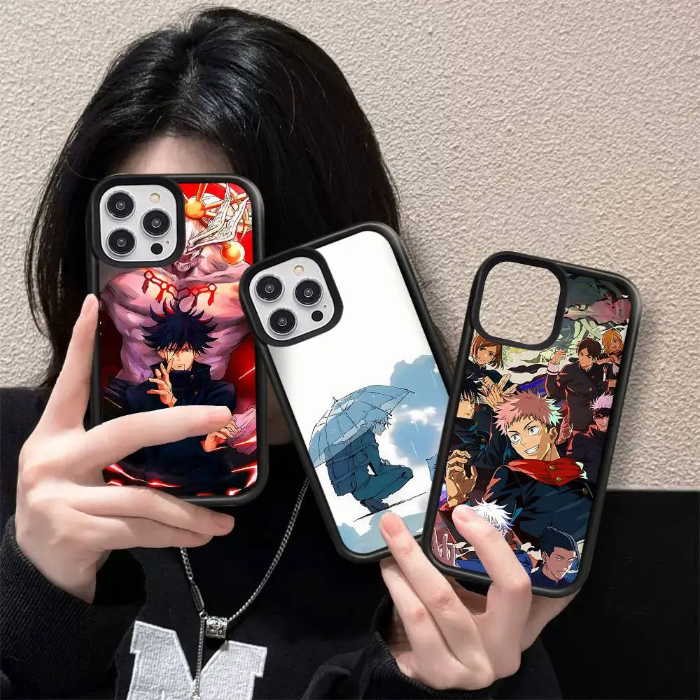 Jujutsu Kaisen Anime Phone Case Wireless Charging PC+TPU For IPhone 11 12 13 14 15 16 17 Pro Max Plus Case