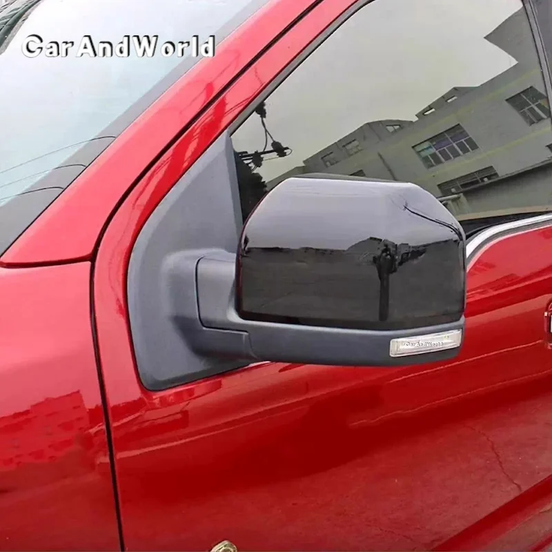 

Накладки на рамки зеркал заднего вида из черного хрома, декоративные элементы для Ford F150 Raptor 2015-2021