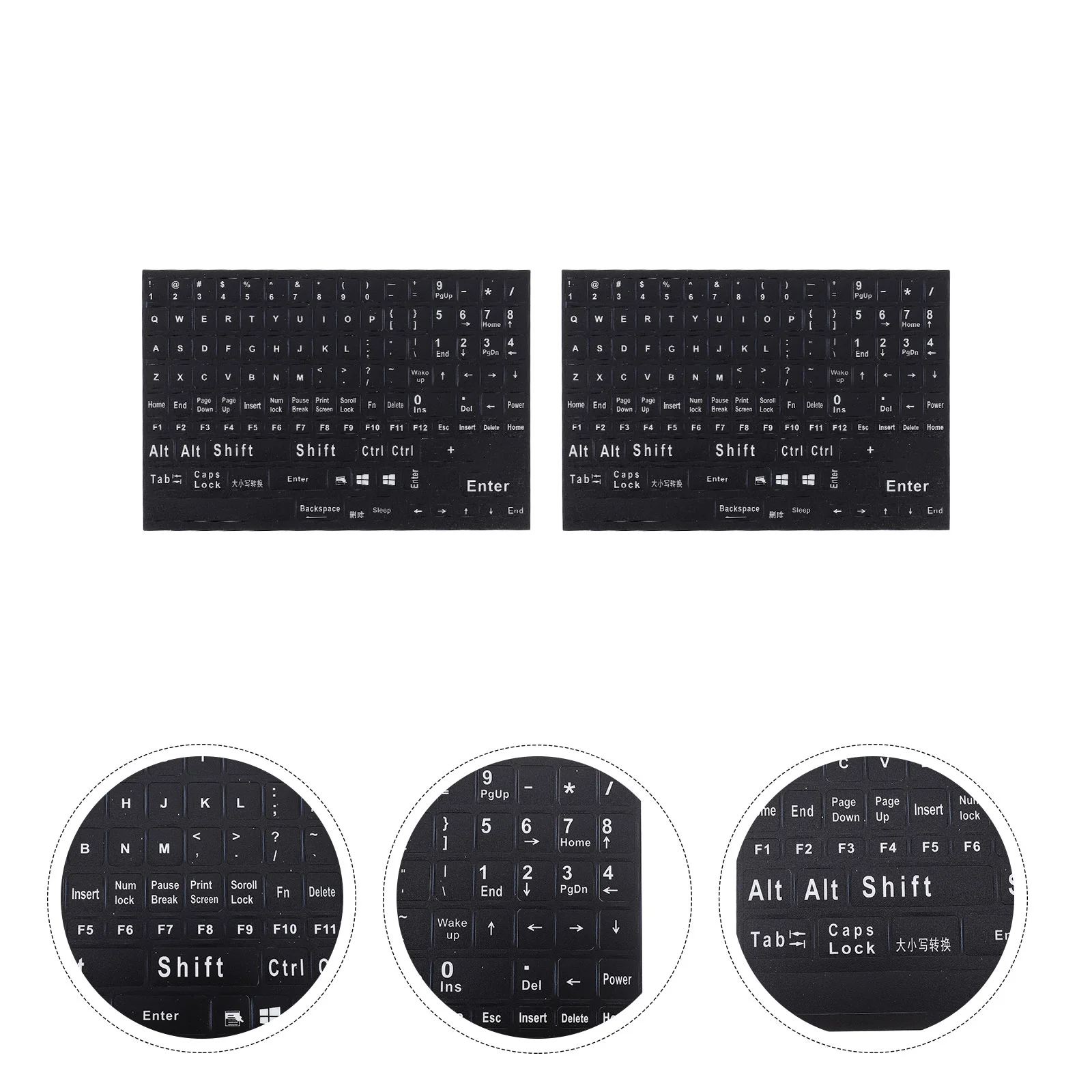 2 Sheets Keyboard Film Sticker Letter Stickers English Lettering Laptop Desktop Pvc Easy Paste