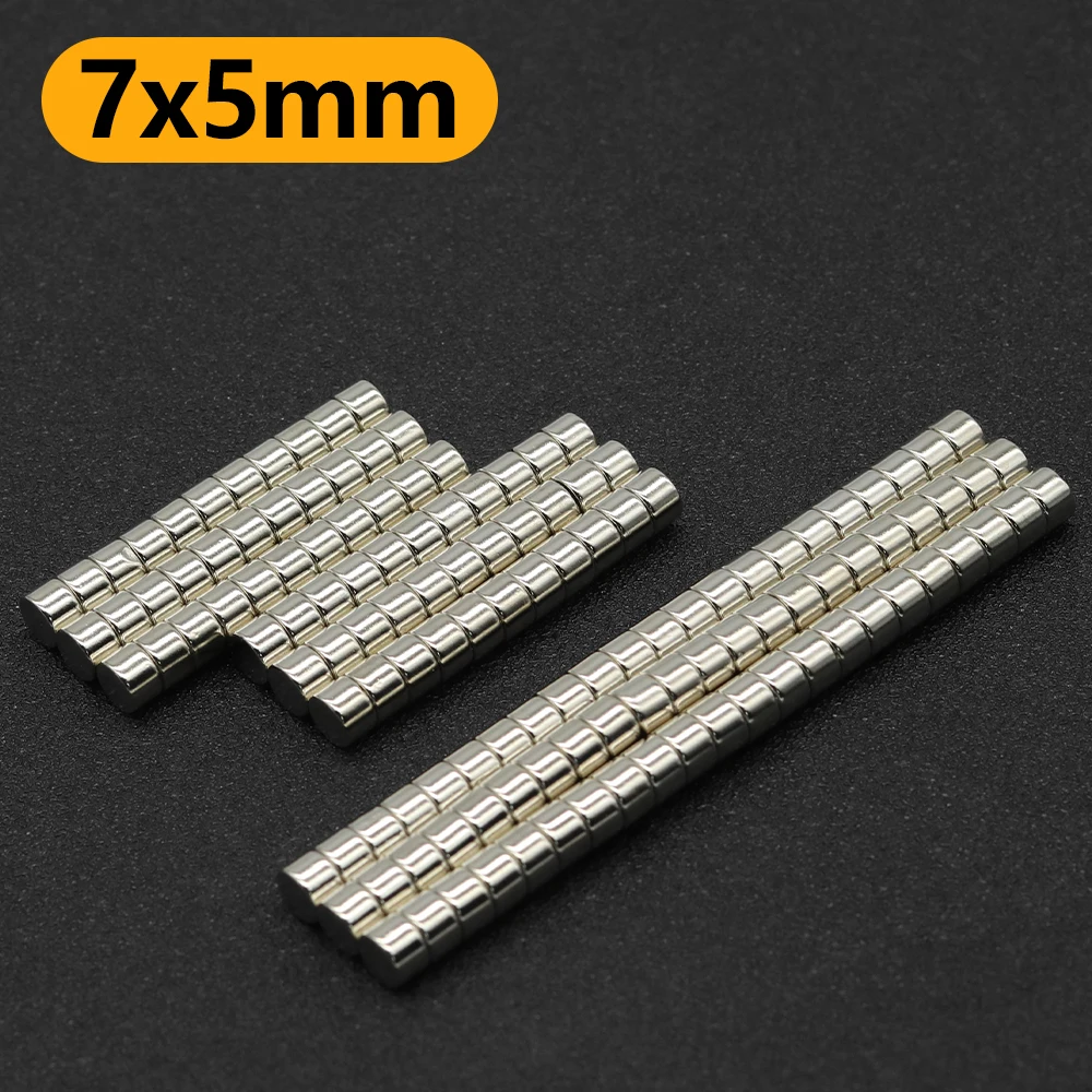 7x5mm N35 NdFeB Round Neodymium Magnet Super Strong Permanent Powerful Magnets Refrigerator DIY Craft Multi‑Purpose Magnetic