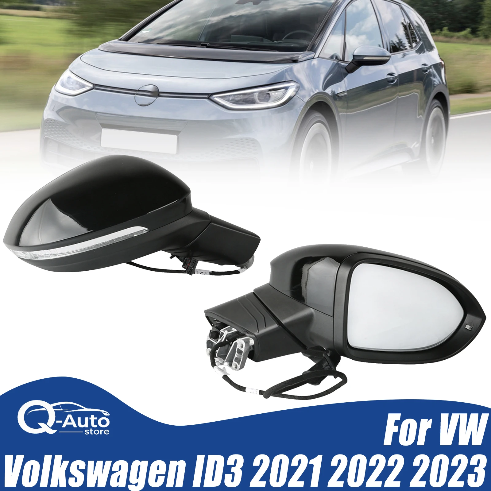 Car Accessories For VW Volkswagen ID3 2021 2022 2023 Car Side Rear View Mirror Reversing Mirror Assembly 8/9+2/9+6 Wires