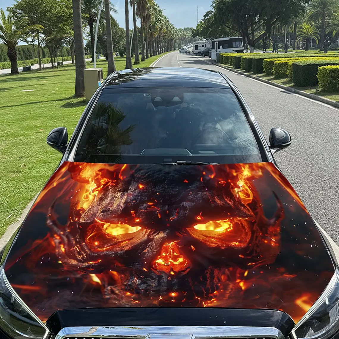 

Наклейки на капот автомобиля с черепом демона, наклейки для украшения автомобиля, наклейки для внедорожников и грузовиков, автозапчасти, высококачественные подарки для любителей автомобилей