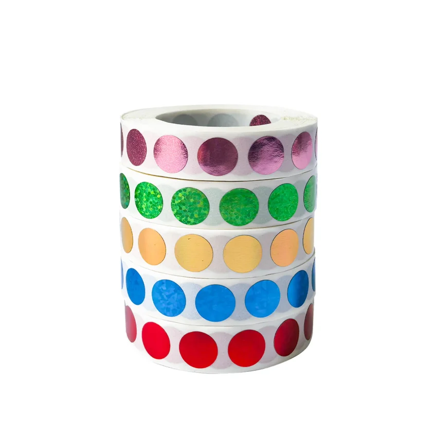 

Scratch Off Stickers 2.5cm/1inch Round Holographic Laser Color Metallic Hologram game Scratch Sticker Scratch Off Card