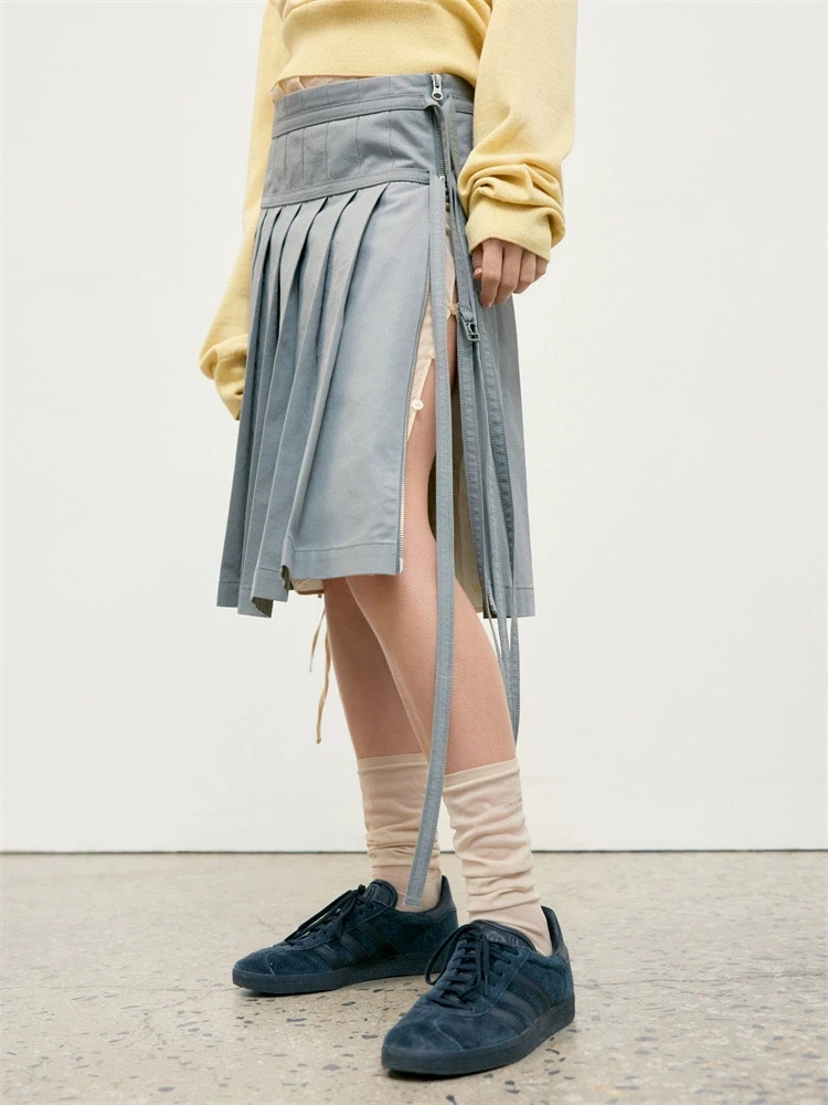 

Премиум-дизайн, весенняя новинка Sle PREON, универсальная плиссированная юбка с высокой талией и бантом для женщин, повседневная свободная посадка