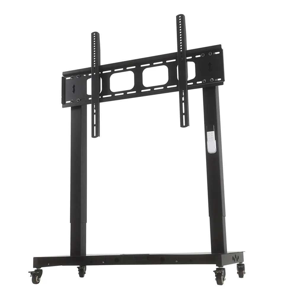 Dual motor electric lift TV TV bracket movable floor-to-ceiling pulley integrated machine rack
