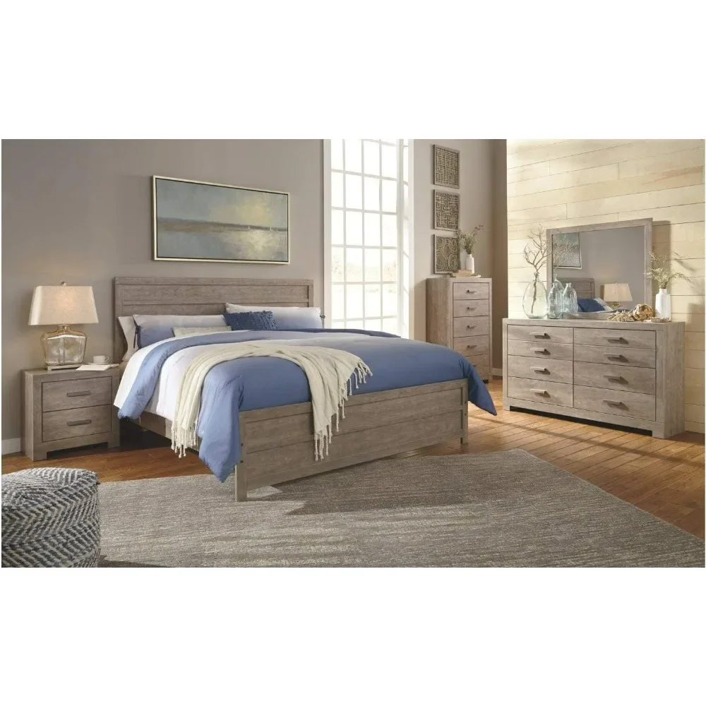 Culverbach Scandinavian 6 Drawer Dresser Showcases Weathered Gray Display Cabinet in the Living Room Armoires De Salon Showcase