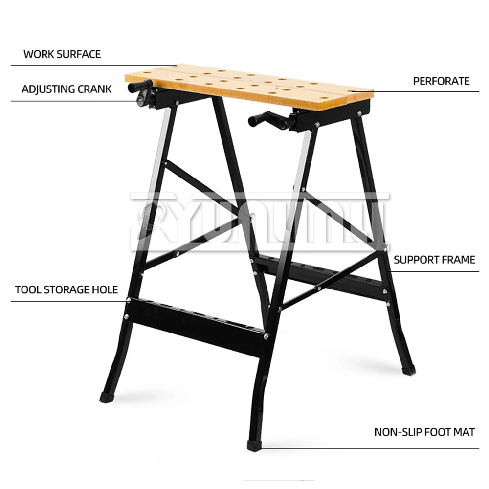 Multifunctional woodworking workbench folding operation saw table inverted flip tool woodworking table folding table