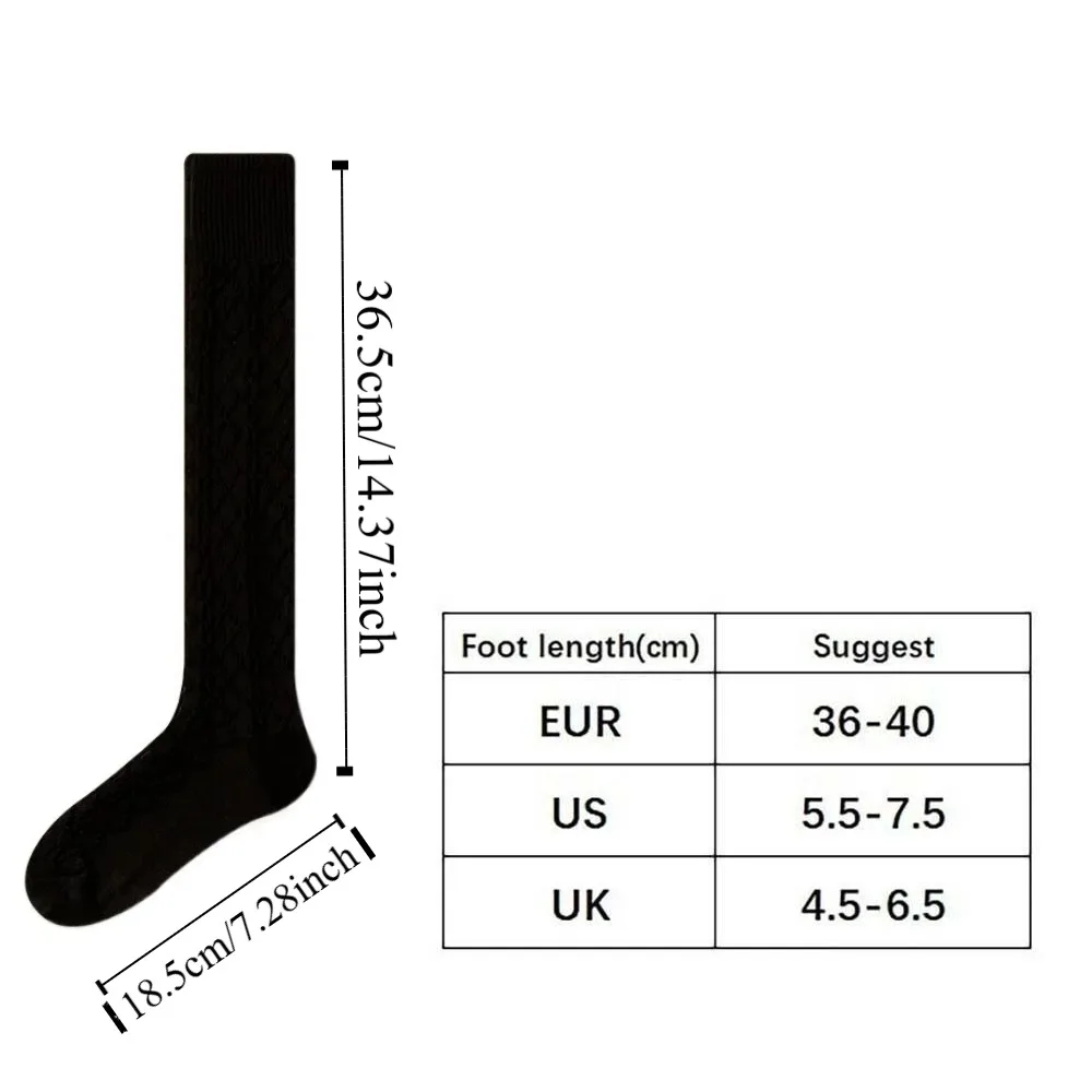 Простые толстые женские чулки JK, теплые длинные носки до середины икры, школьные вязаные чулки с высокой трубкой для сна