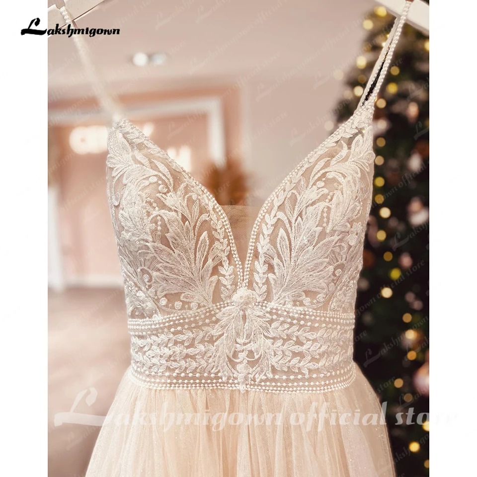 Lakshmigown Spaghetti Straps Champagne Boho Wedding Dress For Women Vestido Civil Bridal Customized Wedding Gowns suknie slubne - AliExpress 320 Lakshmigown Spaghetti Straps Champagne Boho Wedding Dress For Women Vestido Civil Bridal Customized Wedding Gowns suknie slubne - AliExpress 320