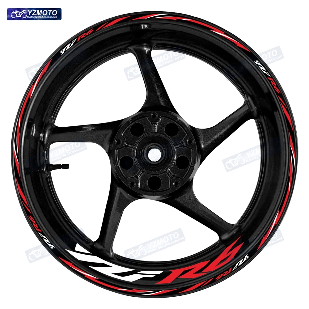 For YZF-R6 YZF R6 Motorcycle 17 Inch Front And Rear Racing Wheel Stickers Car Reflective Rim Motorbike Hub Tape Decal Sticker