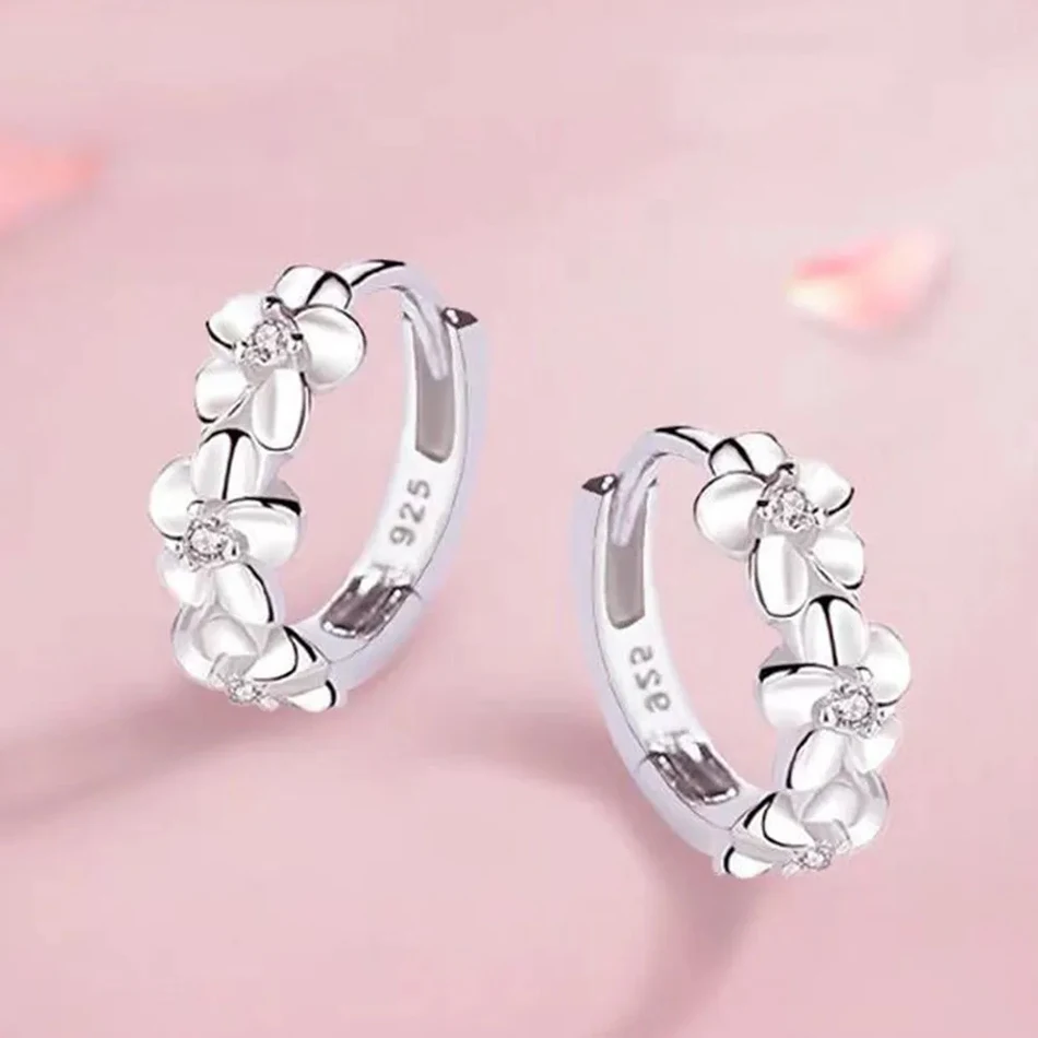 BLUEENCH D VVS1 Moissanite Camellia Flower Earring Original 925 Sterling Silver Plated 18k White Gold with GRA Earring for Women