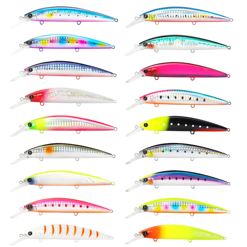 Imagem -06 - Tsurinoya-isca de Pesca Marítima Pesada Iscas Duras Artificiais Fundição Ultra Longa Sinking Minnow Wizard 110 mm 37g Max 80m