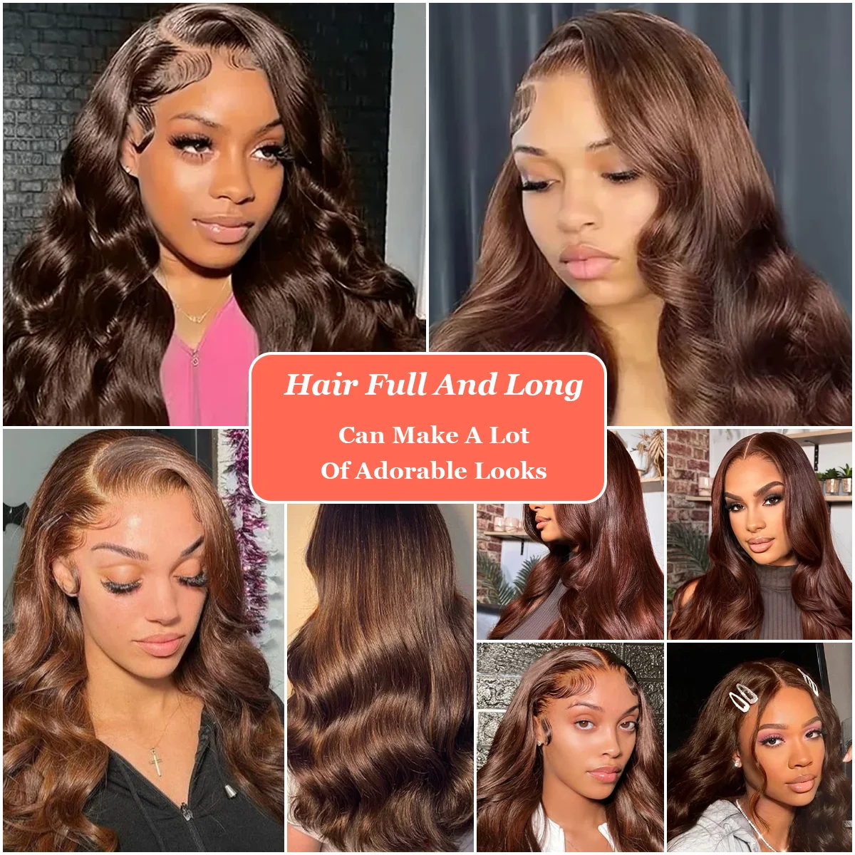 36 pulgadas # 4 marrón Chocolate 220% densidad onda del cuerpo 13x4 13x6 HD peluca Frontal de encaje transparente pelucas de cabello humano brasileño para mujeres