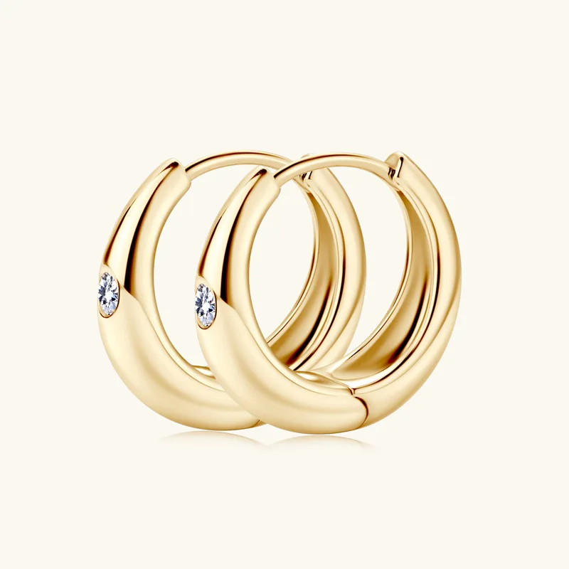 Circle Earrings 925 Silver Moissanite Diamonds Women Party Best Quality Birthday Gift Designer Style Fine Jewelry view 3